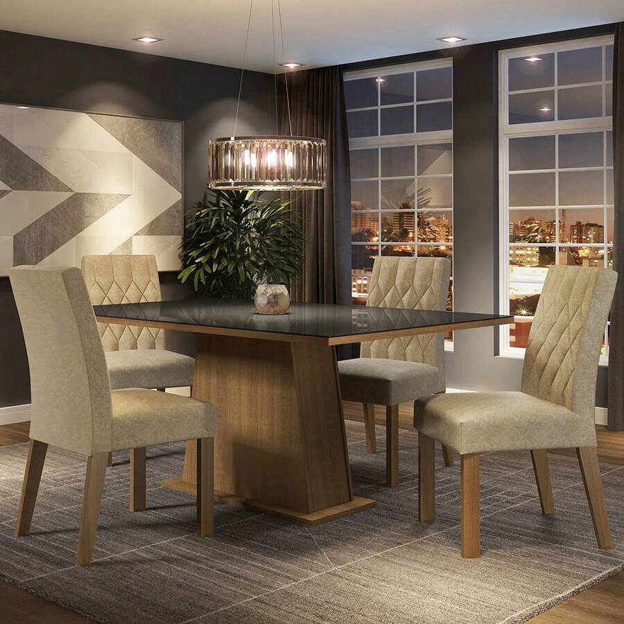 Juego De Comedor Con Mesa Y 4 Sillas