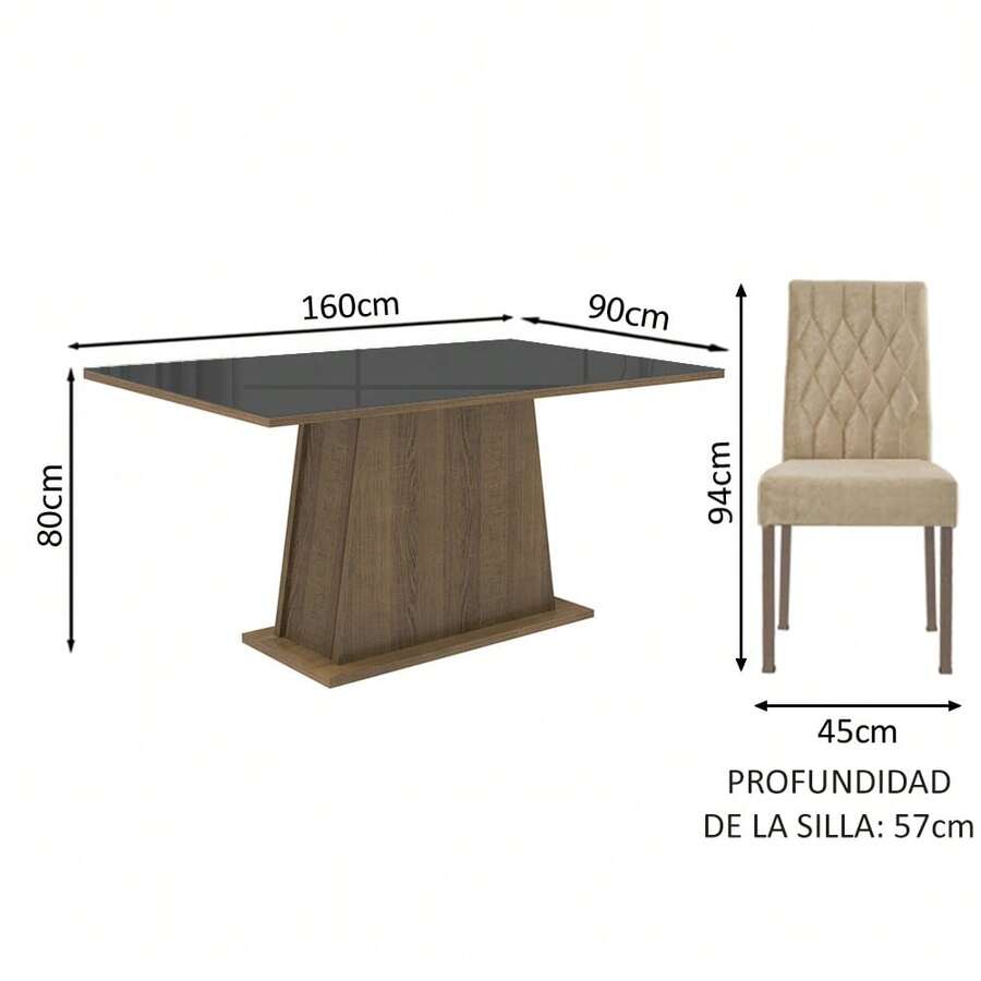 Juego De Comedor Con Mesa Y 4 Sillas