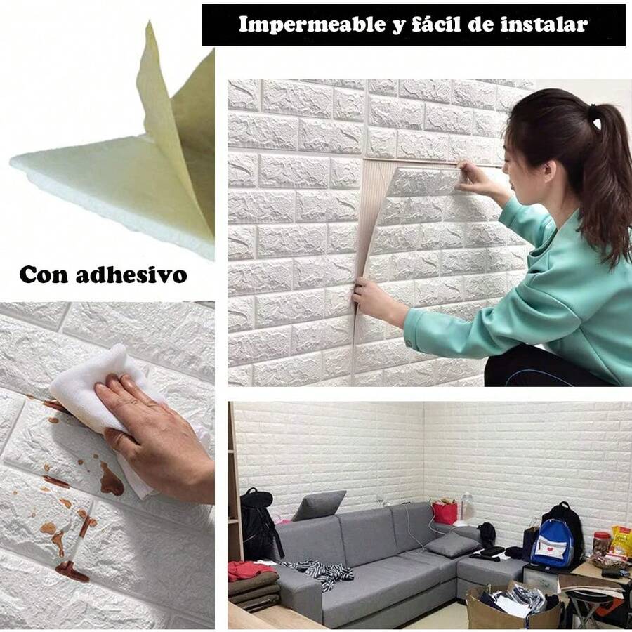 20 paneles de pared 3D para despegar y pegar