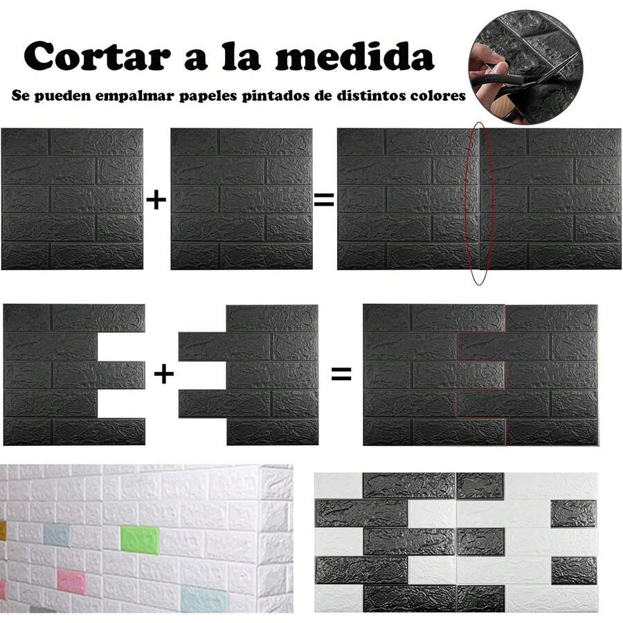 20 paneles de pared 3D para despegar y pegar