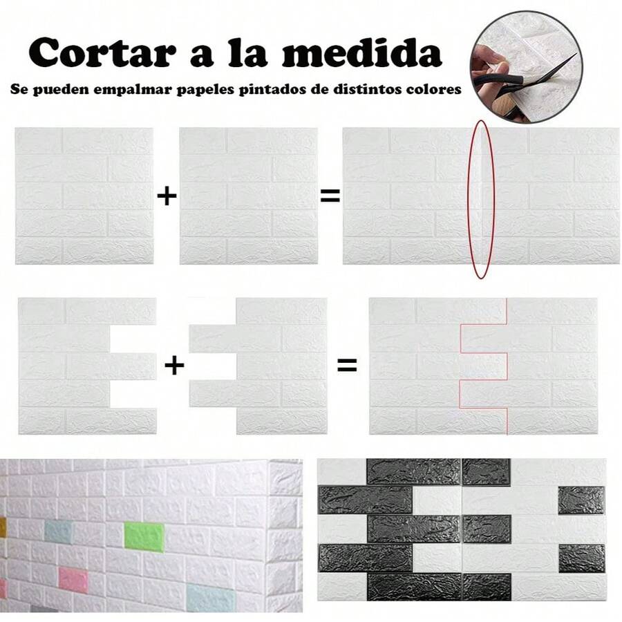 20 paneles de pared 3D para despegar y pegar