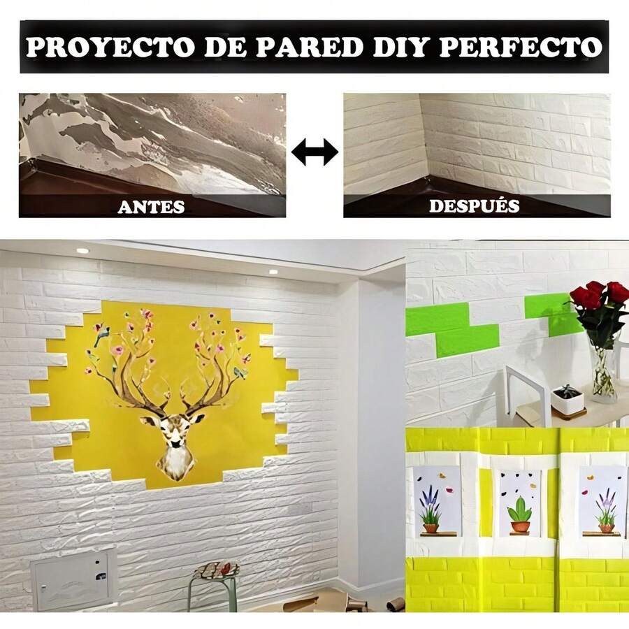 20 paneles de pared 3D para despegar y pegar