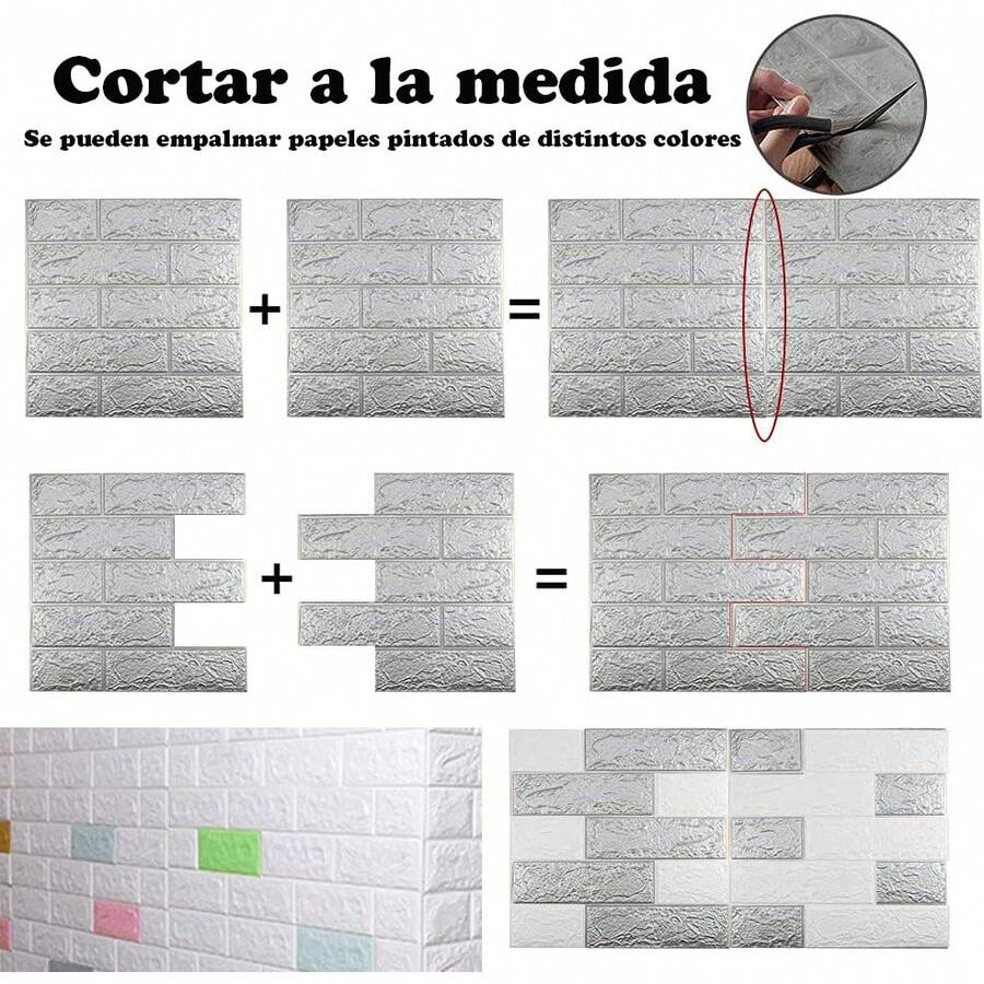 20 paneles de pared 3D para despegar y pegar