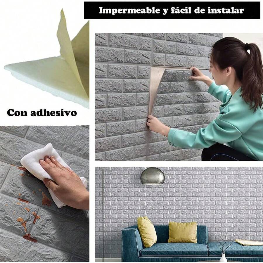 20 paneles de pared 3D para despegar y pegar
