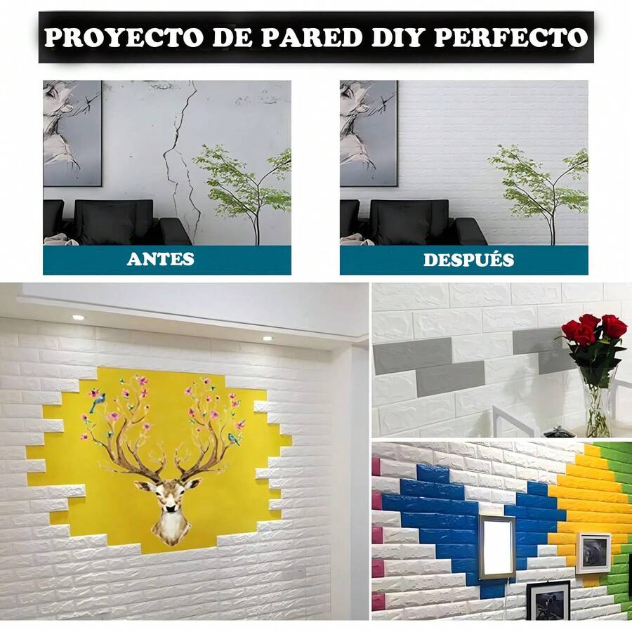 20 paneles de pared 3D para despegar y pegar