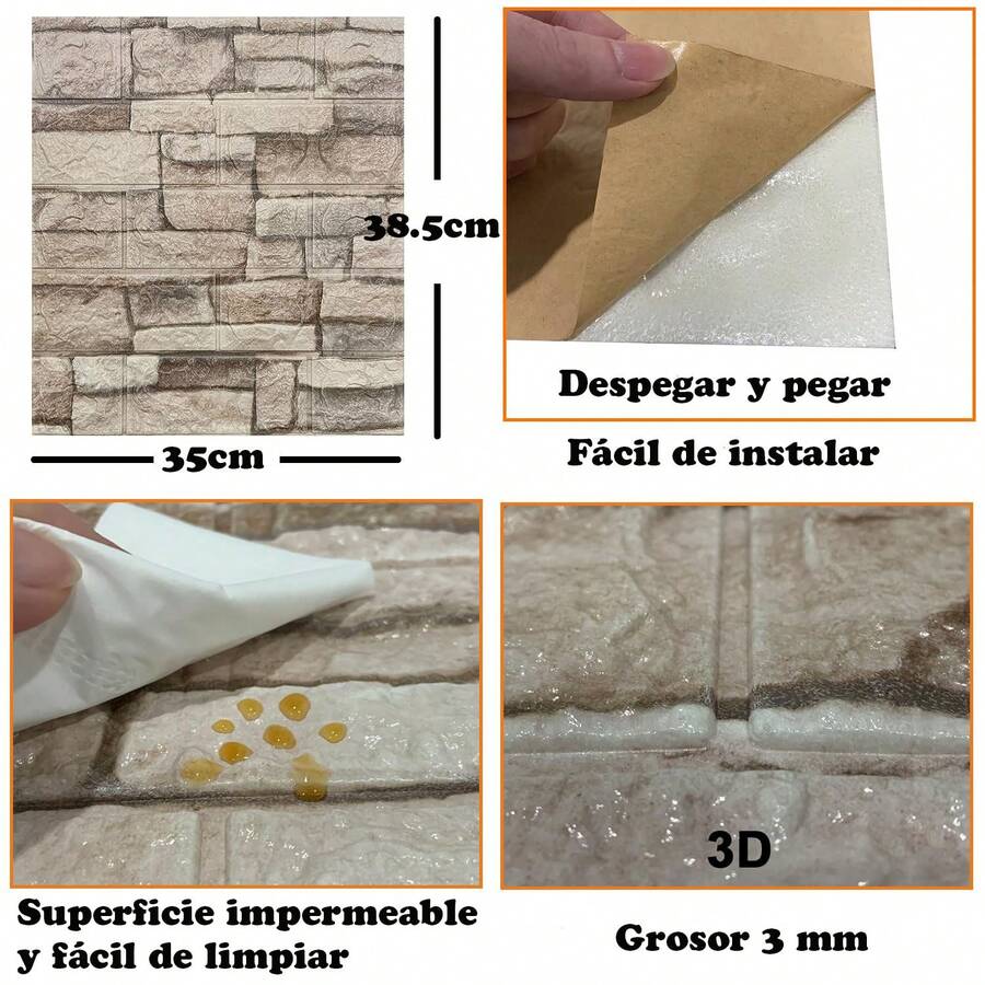 20 paneles de pared 3D para despegar y pegar