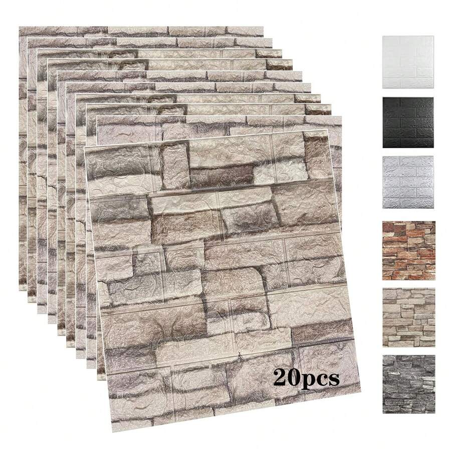 20 paneles de pared 3D para despegar y pegar