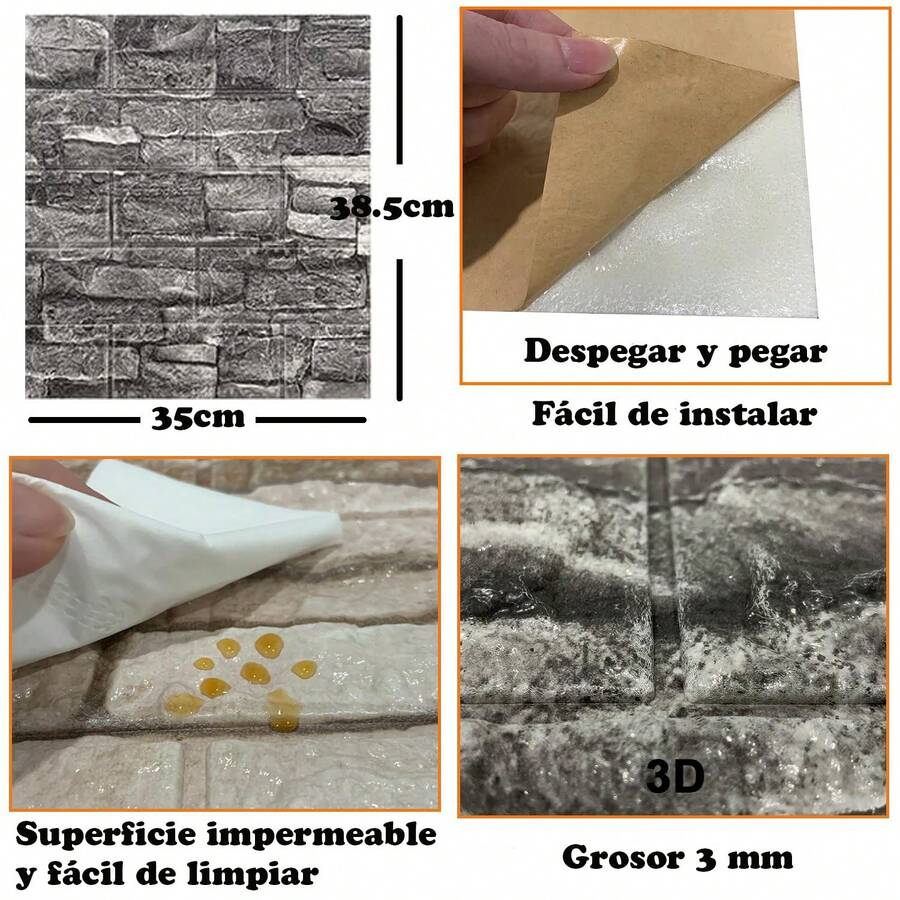 20 paneles de pared 3D para despegar y pegar
