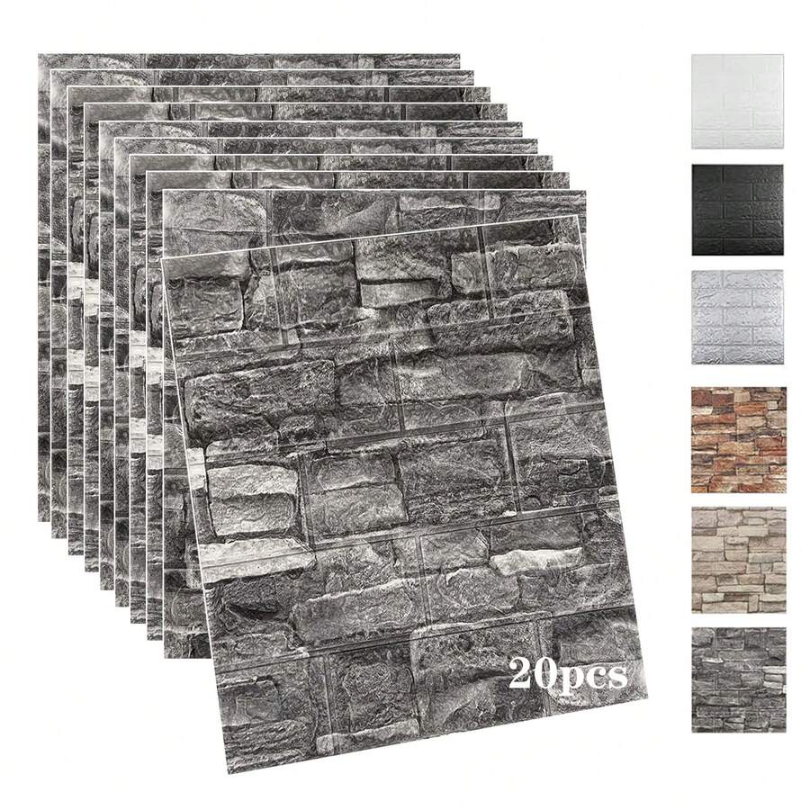 20 paneles de pared 3D para despegar y pegar