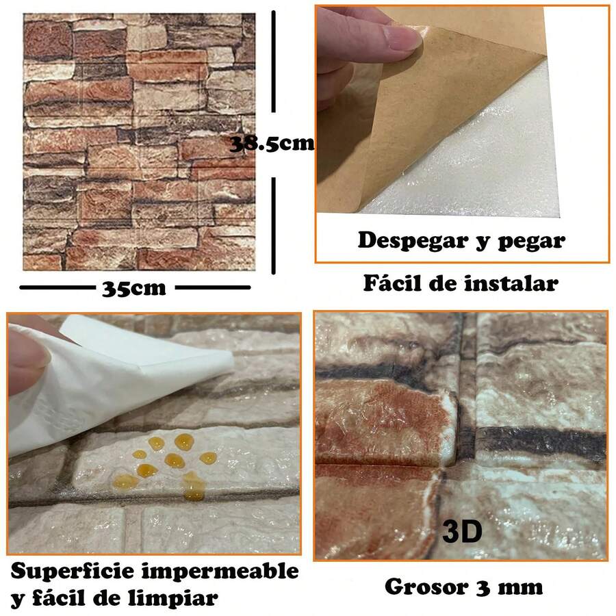 20 paneles de pared 3D para despegar y pegar