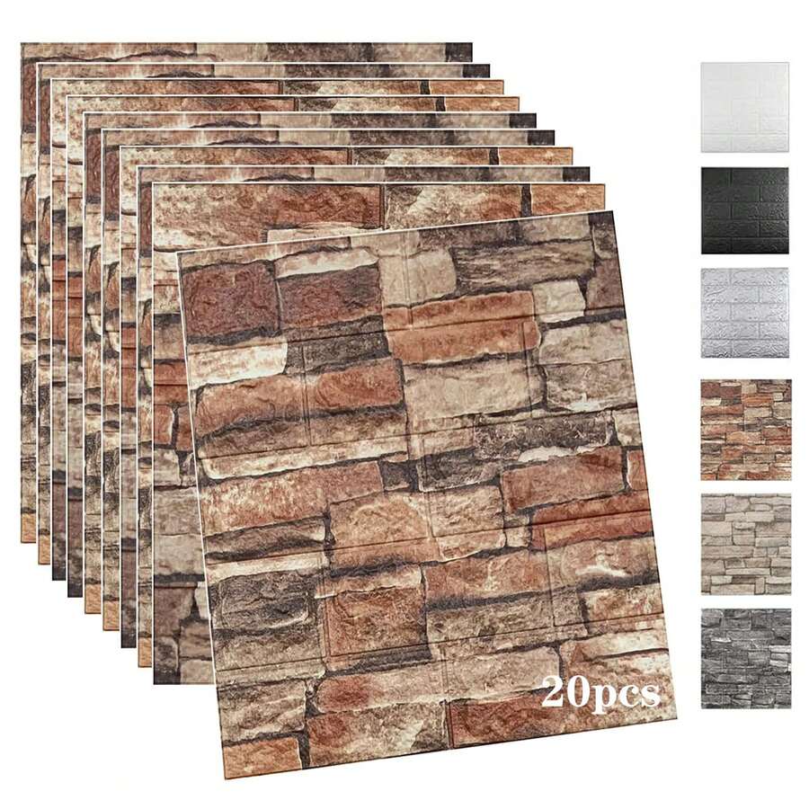 20 paneles de pared 3D para despegar y pegar