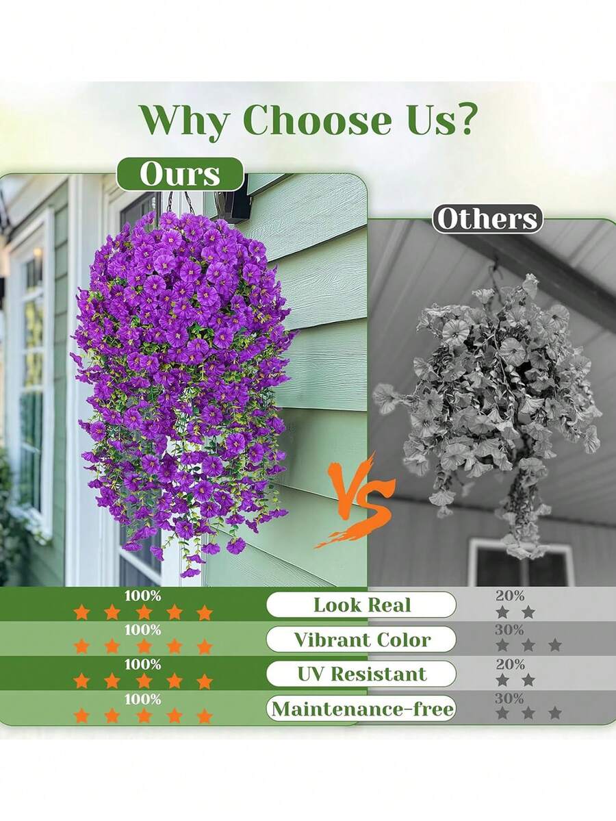 Flores artificiales colgantes de seda y hojas de eucalipto
