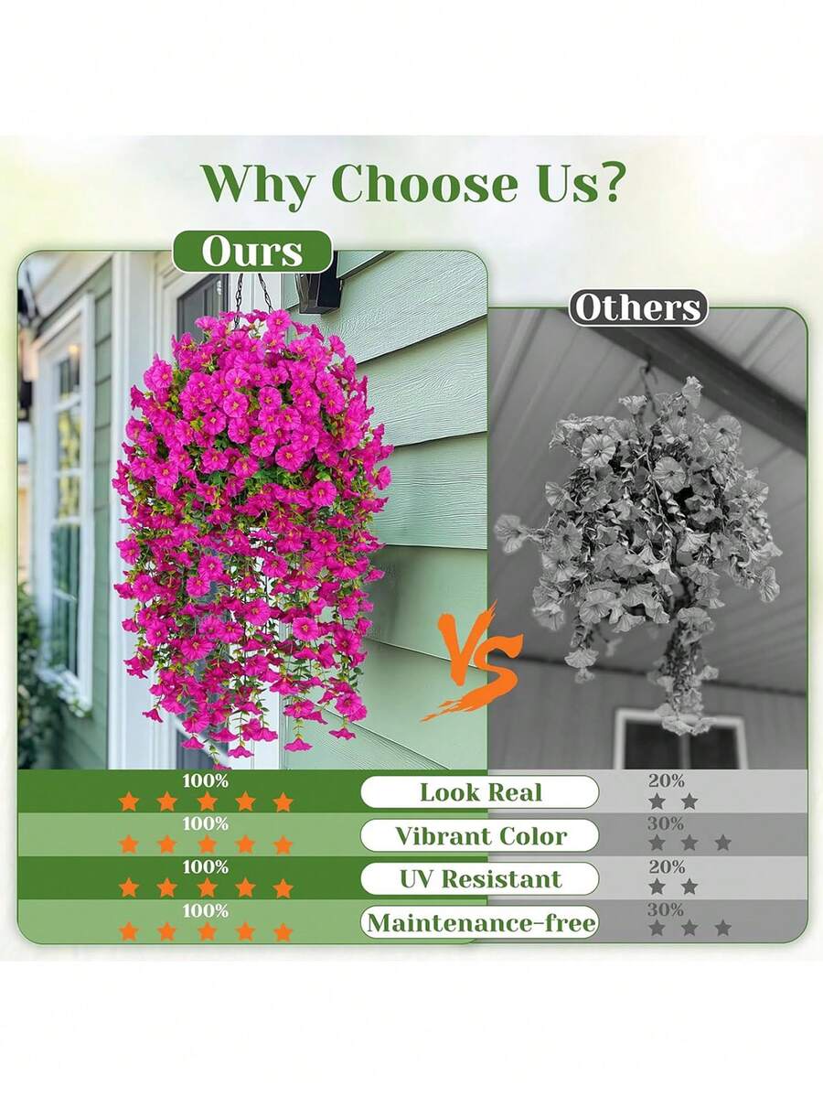 Flores artificiales colgantes de seda y hojas de eucalipto