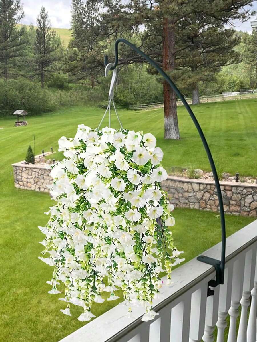 Flores artificiales colgantes de seda y hojas de eucalipto
