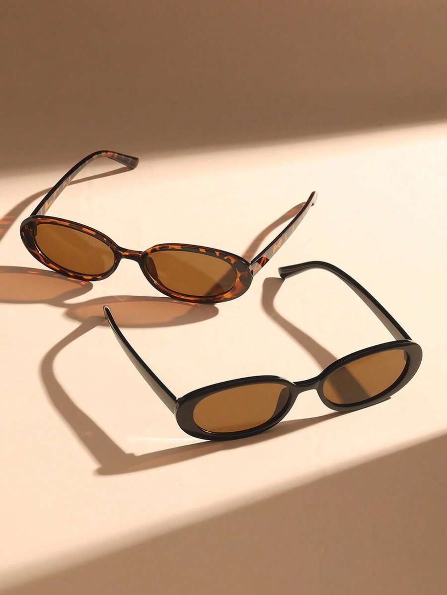 gafas con estampado de leopardo y marcos geométricos multicolor