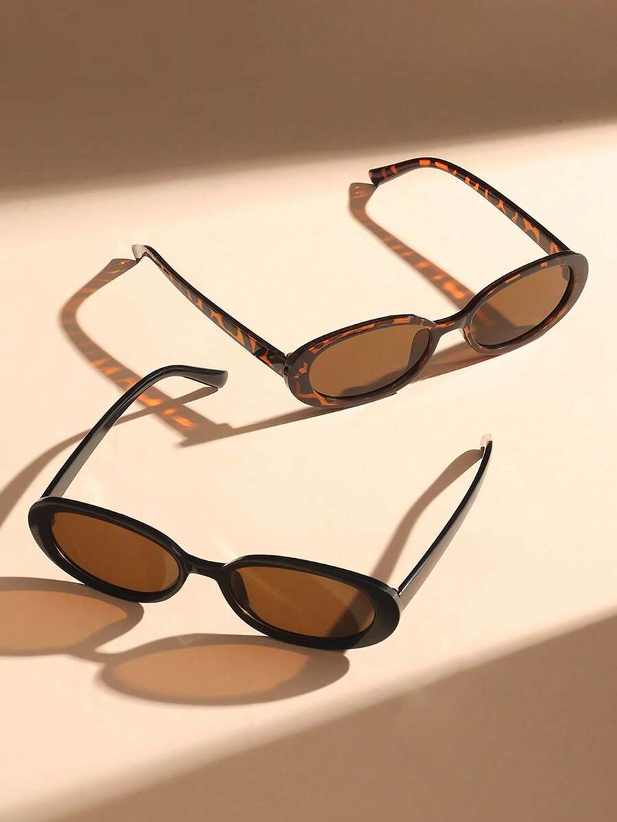 gafas con estampado de leopardo y marcos geométricos multicolor