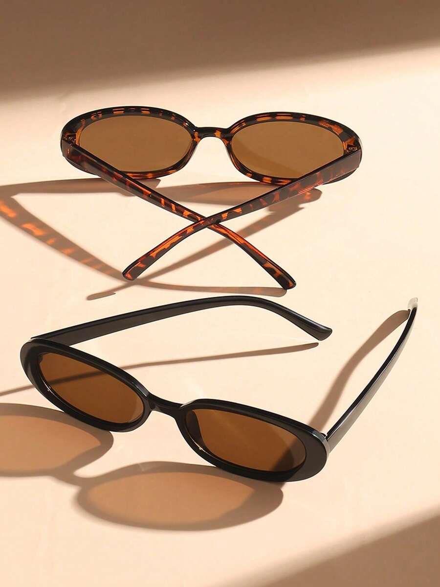 gafas con estampado de leopardo y marcos geométricos multicolor