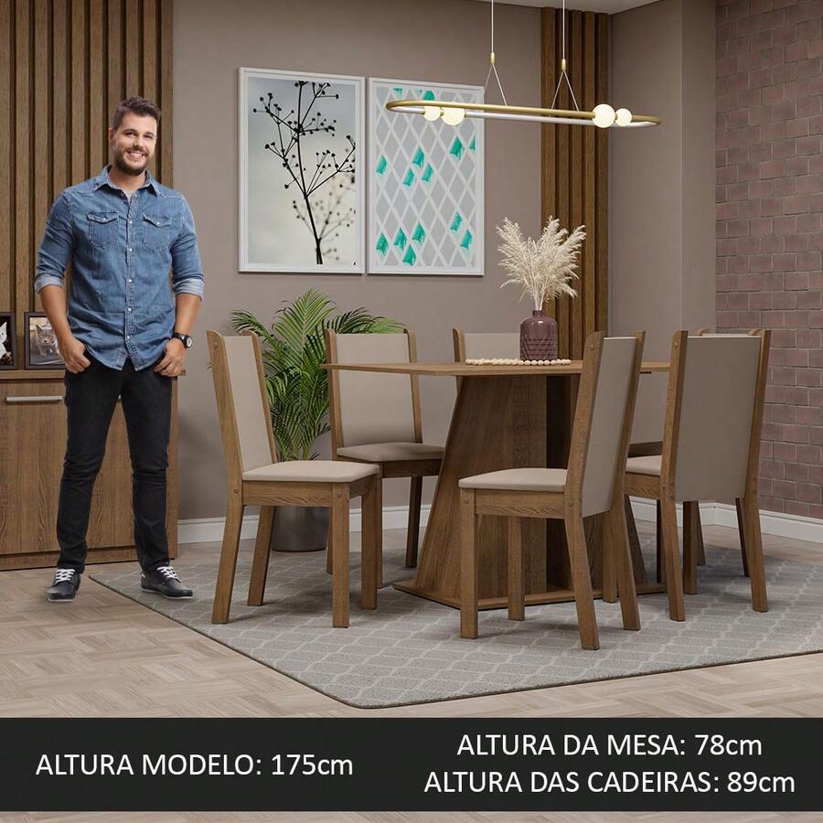 Juego de Comedor Mesa y 6 Sillas