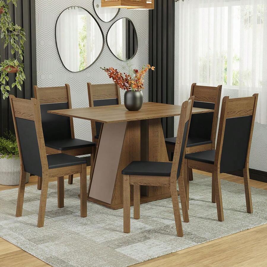 Juego de Comedor con Mesa y 6 Sillas