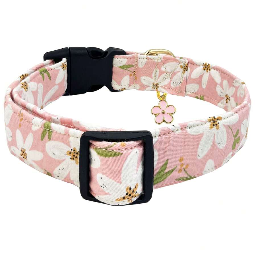 Collar de perro con estampado floral