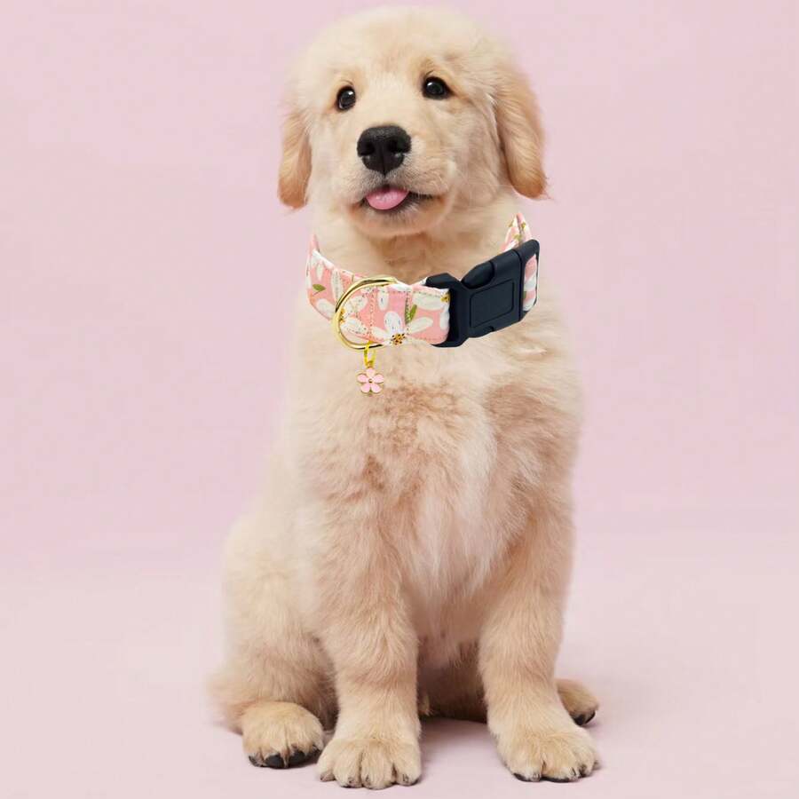 Collar de perro con estampado floral