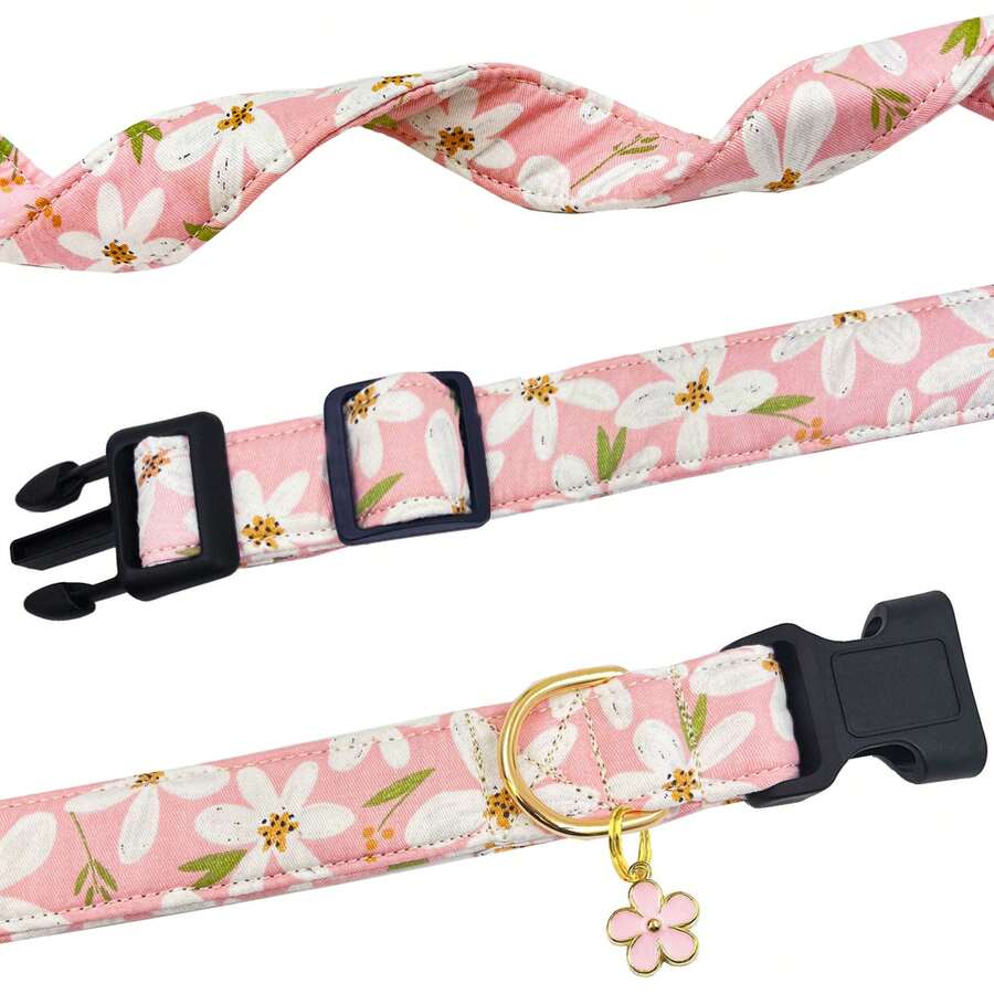 Collar de perro con estampado floral
