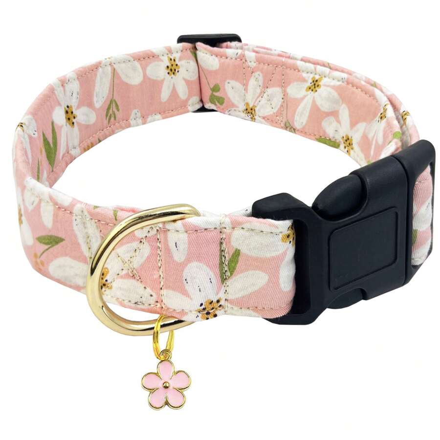 Collar de perro con estampado floral