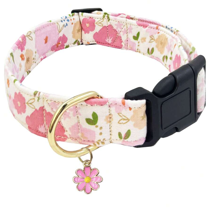 Collar de perro con estampado floral