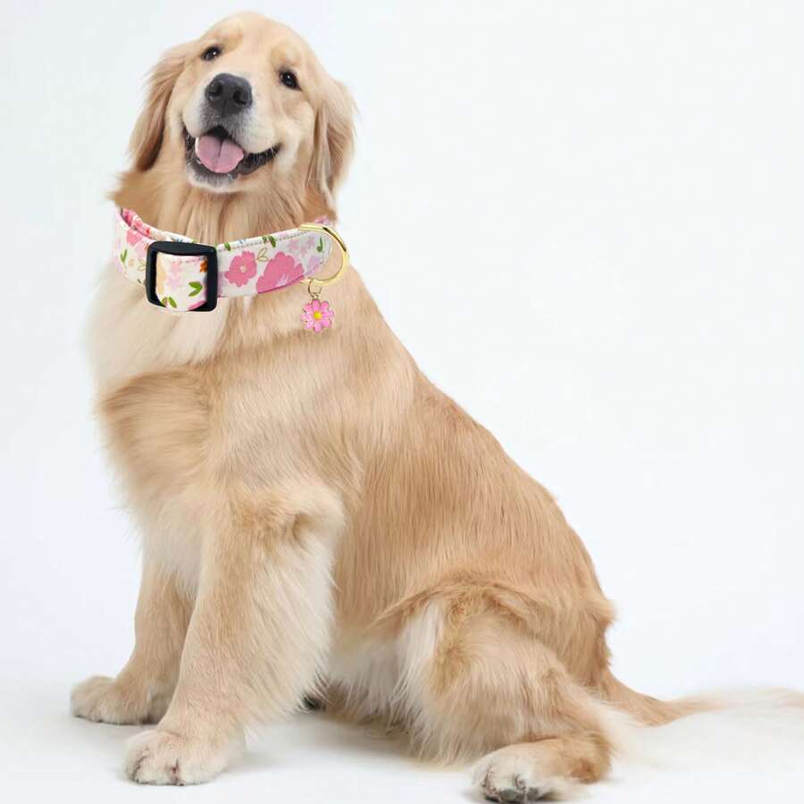 Collar de perro con estampado floral