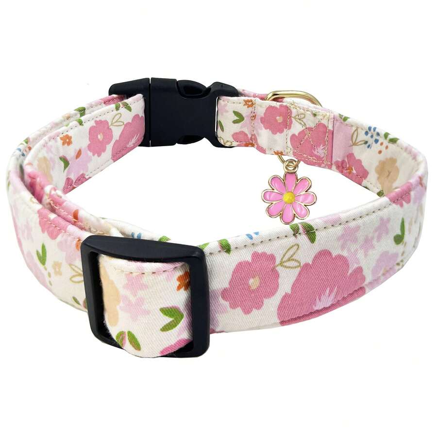 Collar de perro con estampado floral