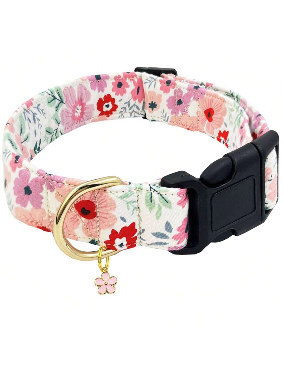 Collar de perro con estampado floral