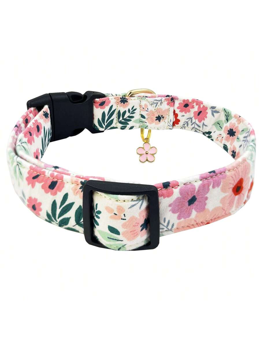 Collar de perro con estampado floral