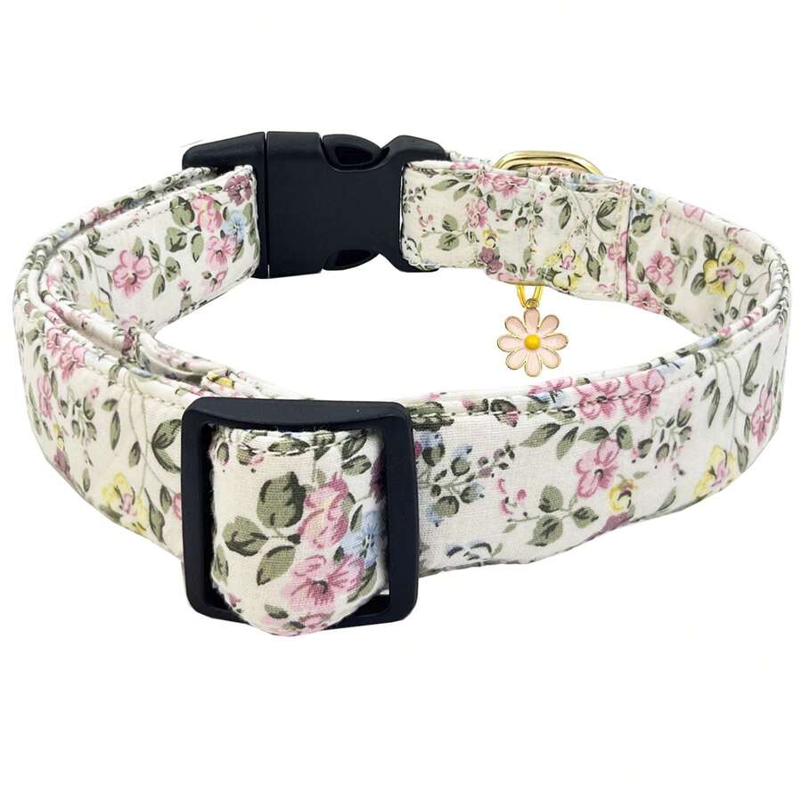 Collar de perro con estampado floral