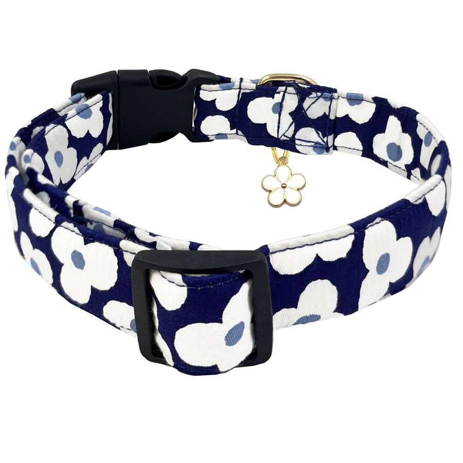 Collar de perro con estampado floral