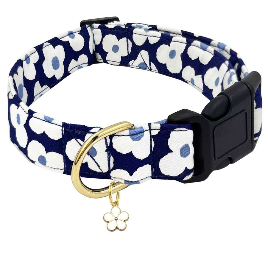 Collar de perro con estampado floral