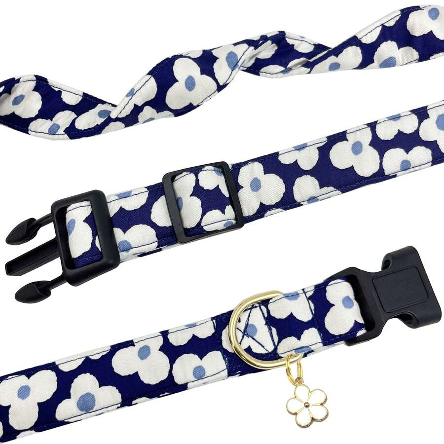 Collar de perro con estampado floral