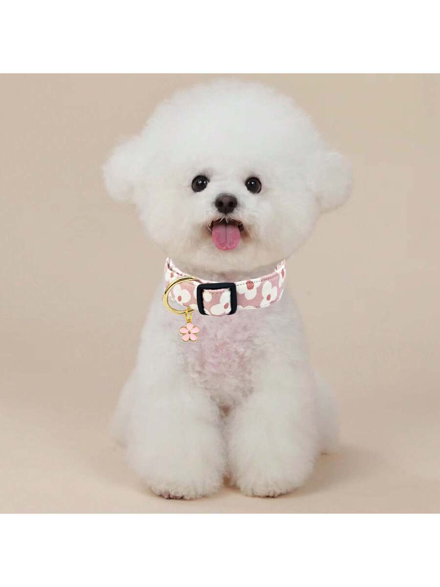 Collar de perro con estampado floral