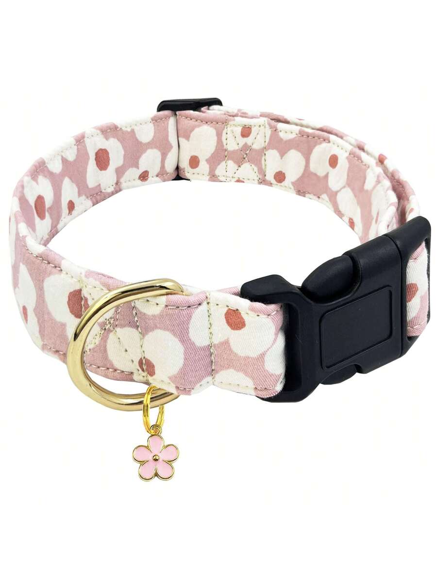 Collar de perro con estampado floral
