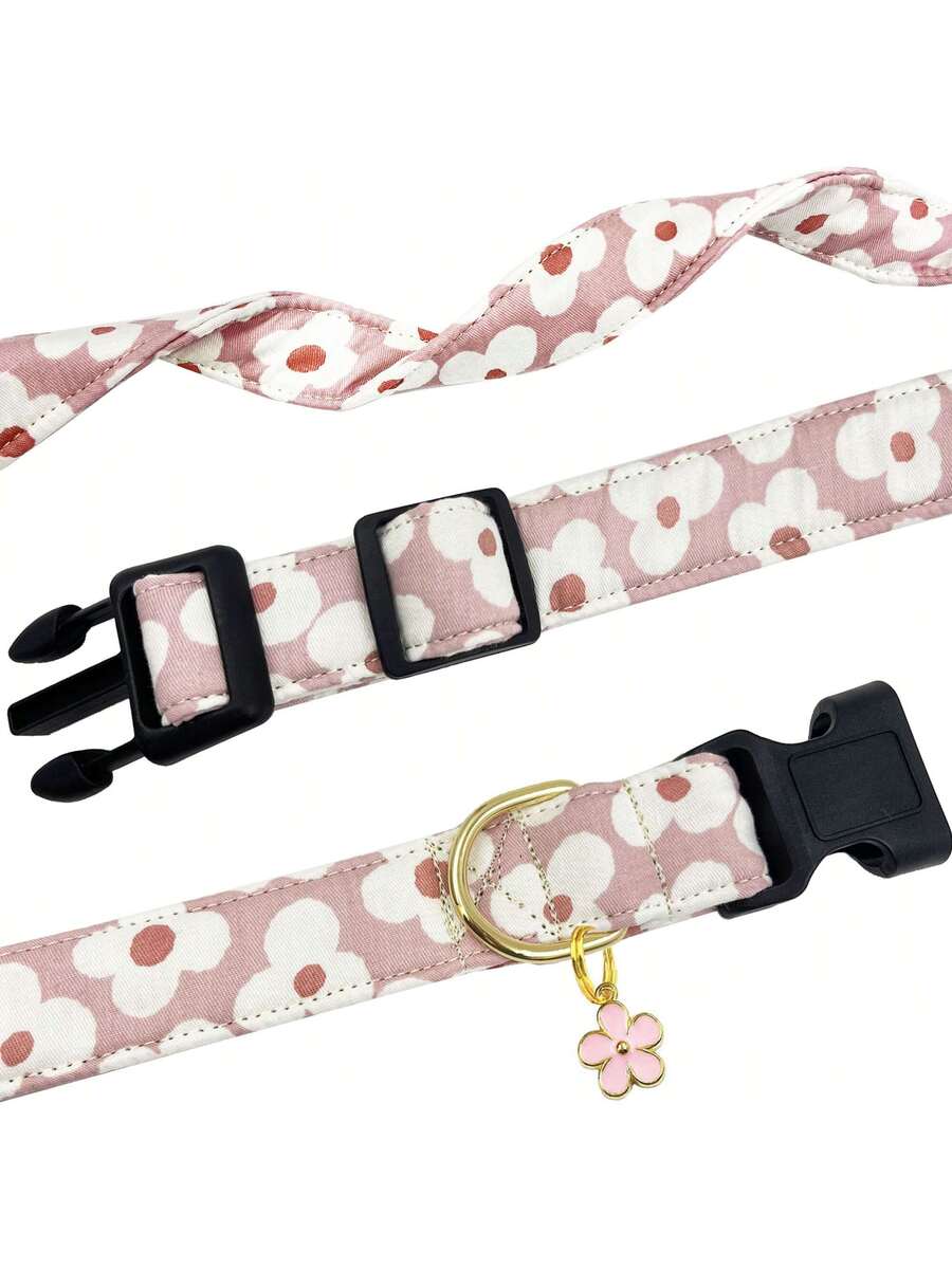 Collar de perro con estampado floral
