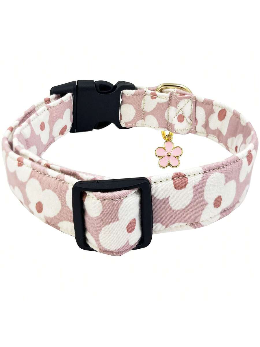 Collar de perro con estampado floral