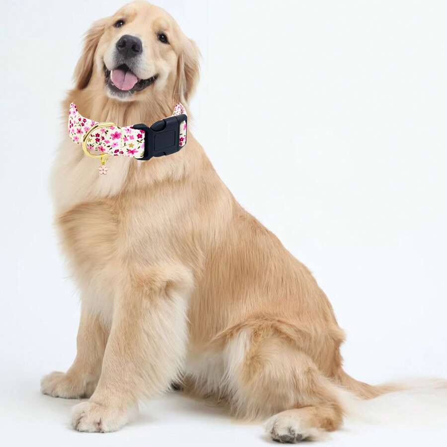 Collar de perro con estampado floral