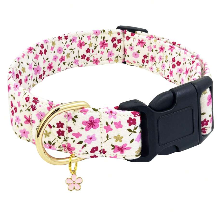 Collar de perro con estampado floral