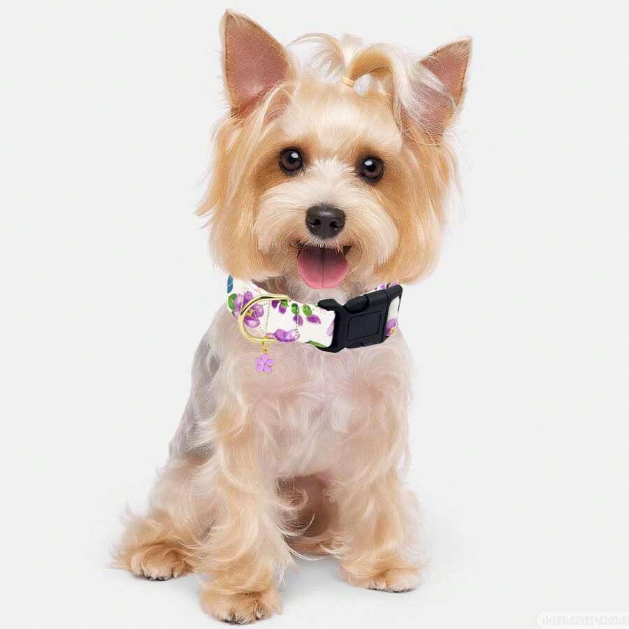 Collar de perro con estampado floral