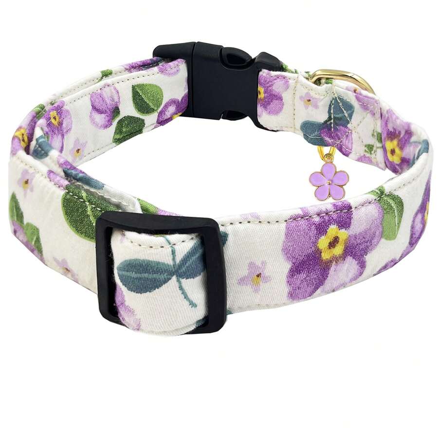 Collar de perro con estampado floral