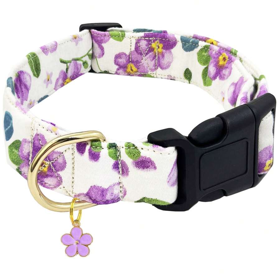 Collar de perro con estampado floral