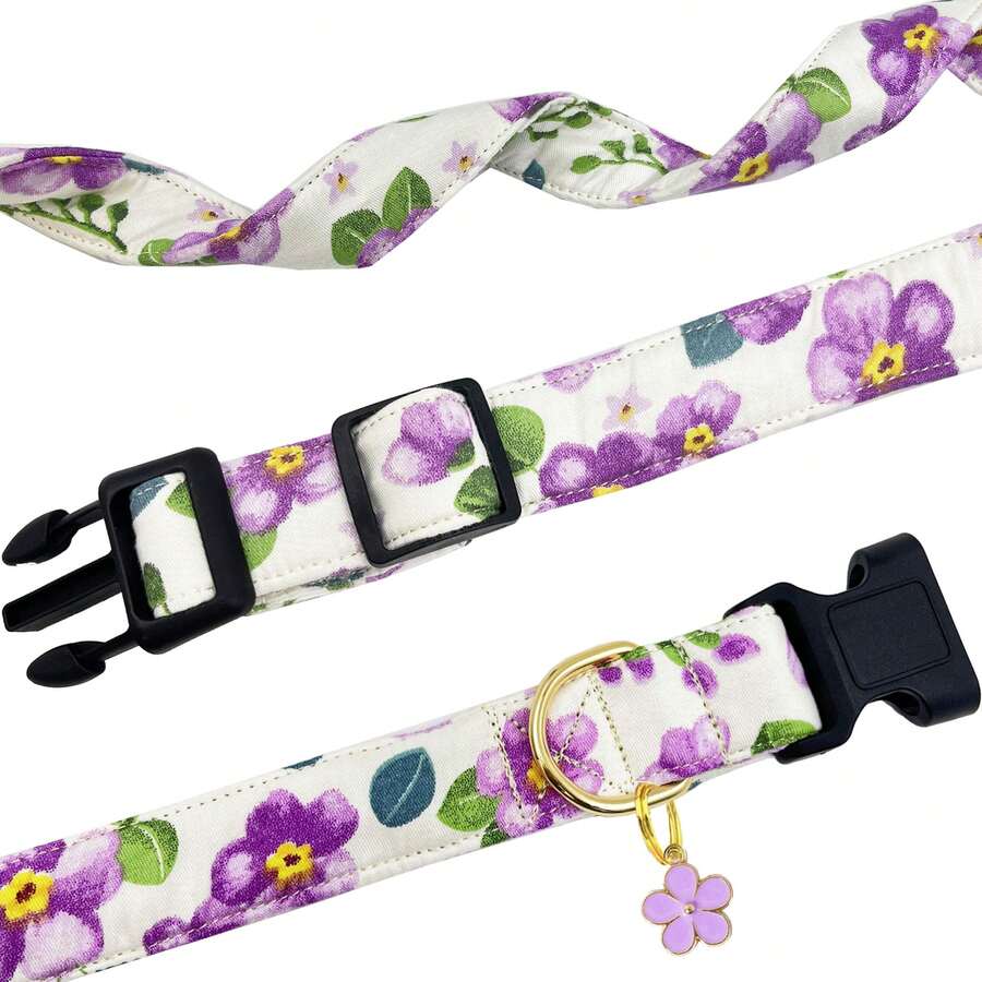 Collar de perro con estampado floral