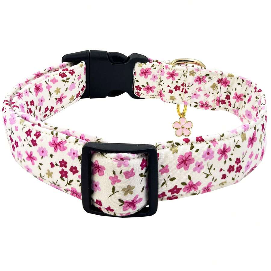 Collar de perro con estampado floral
