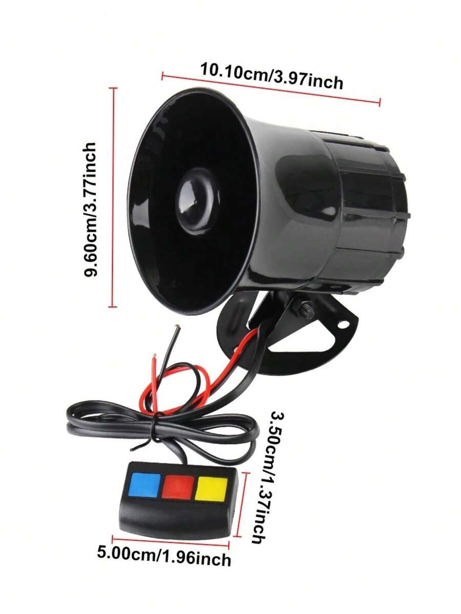 Bocina Sirena de 3 tonos sonido patrulla 110dB, 12V