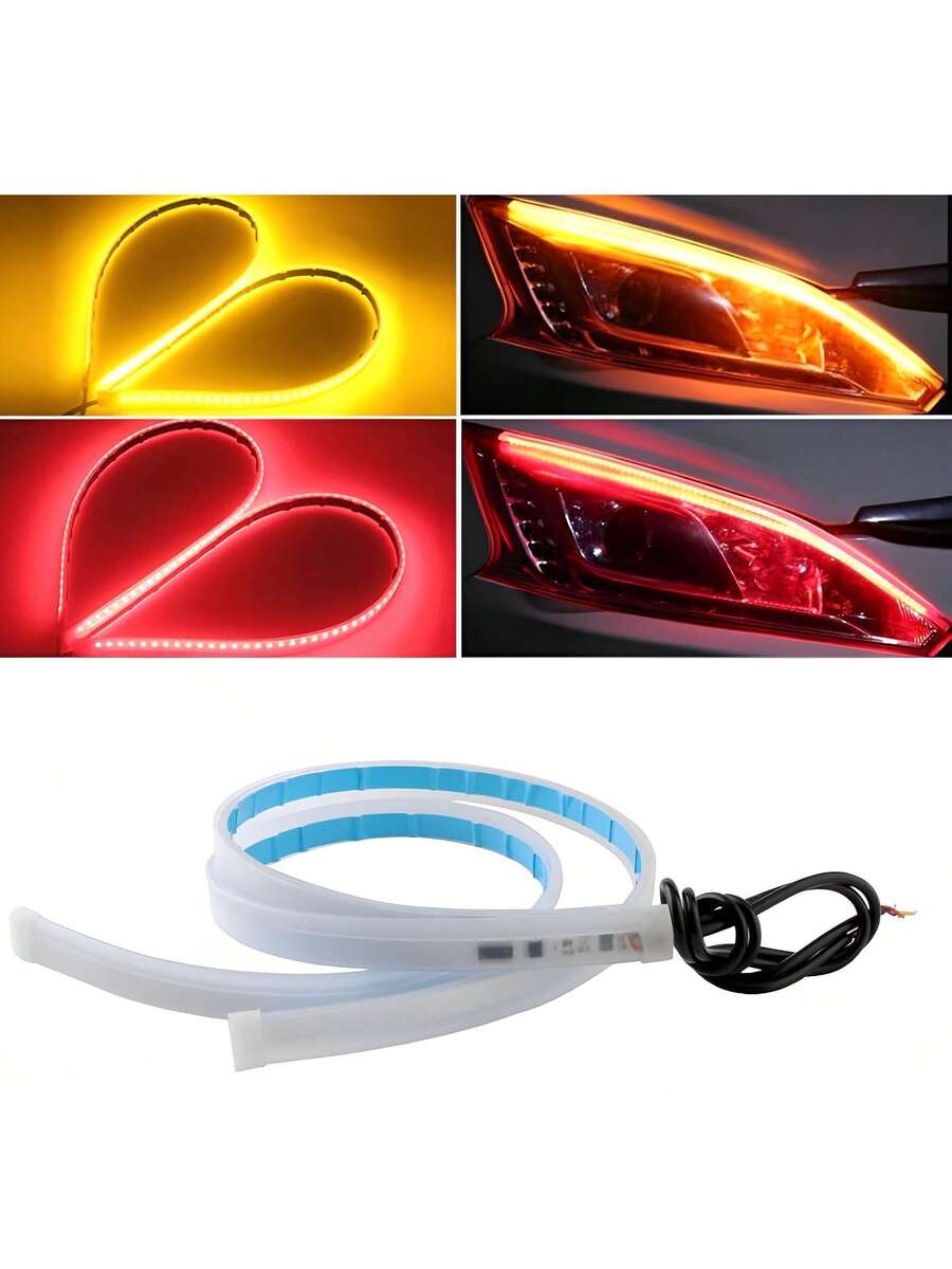 60cm Par Tira Led Drl Flexible Direccional Secuencial Auto/Moto Universal