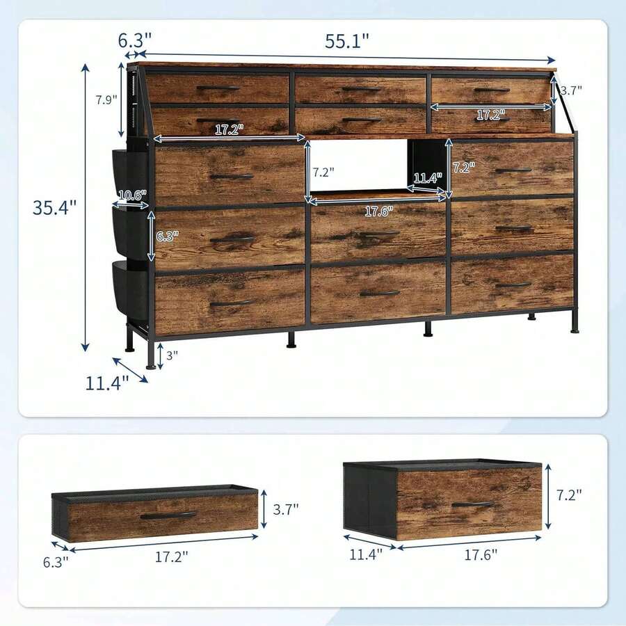 Cómoda para dormitorio con 14 cajones